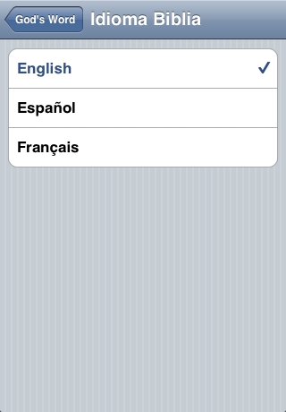Change language of the content of the bible on Settings application